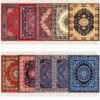 reboun 10 Pieces Carpet Coasters Rug Table Coasters Oriental Table Drink Holders Vintage Coasters Oriental Design Fabric Carpet Drink Mats for Coffee Table Desk Mug Kitchen Bar Decor, 10 Mix Colors