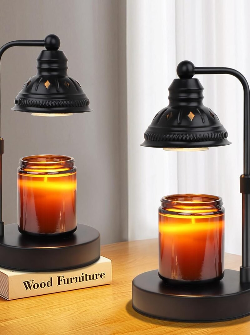 2 Pack Candle Warmer Lamp,Candle Warming Lamp with Timer Dimmer - Candle Melter Light Warmer with USB Port,Electric Candle Heating Lamp,Gift for Women Bedroom Home Decor
